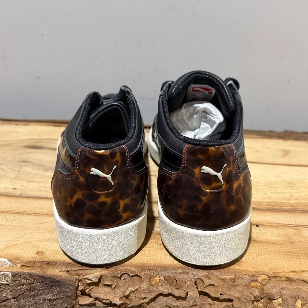 *NEW* Puma Pointy Creepers Patent Black and Tortoise Lace Up Size 10 A43